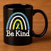 Be Kind Rainbow World Down Syndrome Awareness Day 11oz C Handle Ceramic Mug