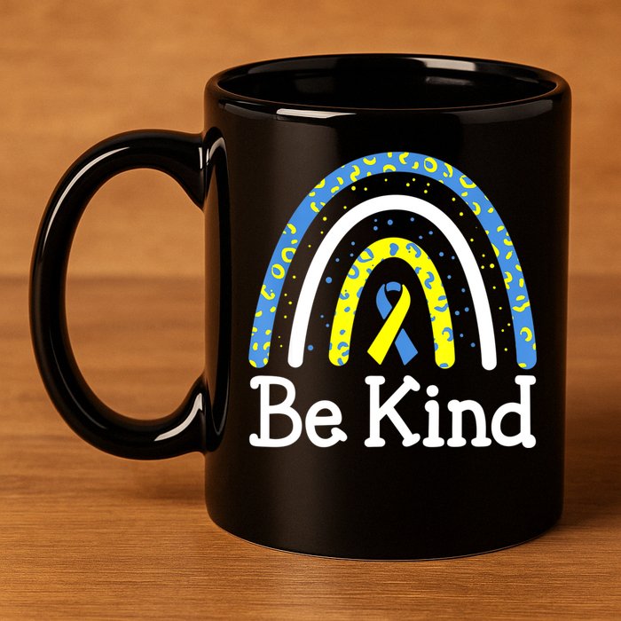 Be Kind Rainbow World Down Syndrome Awareness Day 11oz C Handle Ceramic Mug