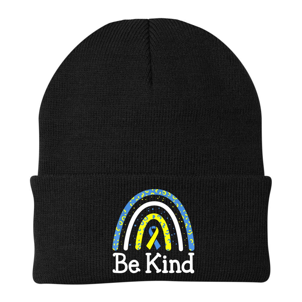 Be Kind Rainbow World Down Syndrome Awareness Day Beanie