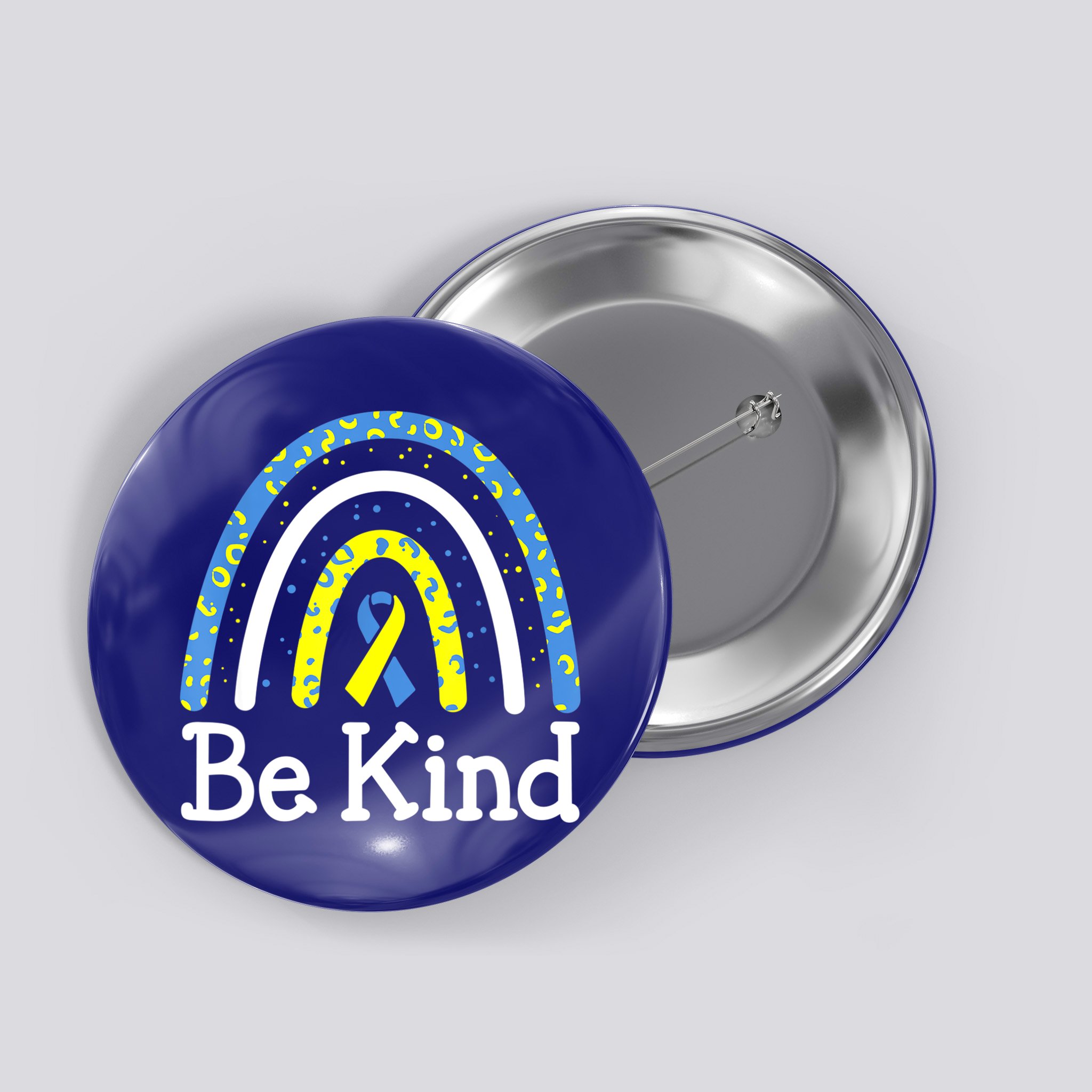 Be Kind Rainbow World Down Syndrome Awareness Day Button