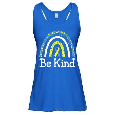 Be Kind Rainbow World Down Syndrome Awareness Day Ladies Essential Flowy Tank