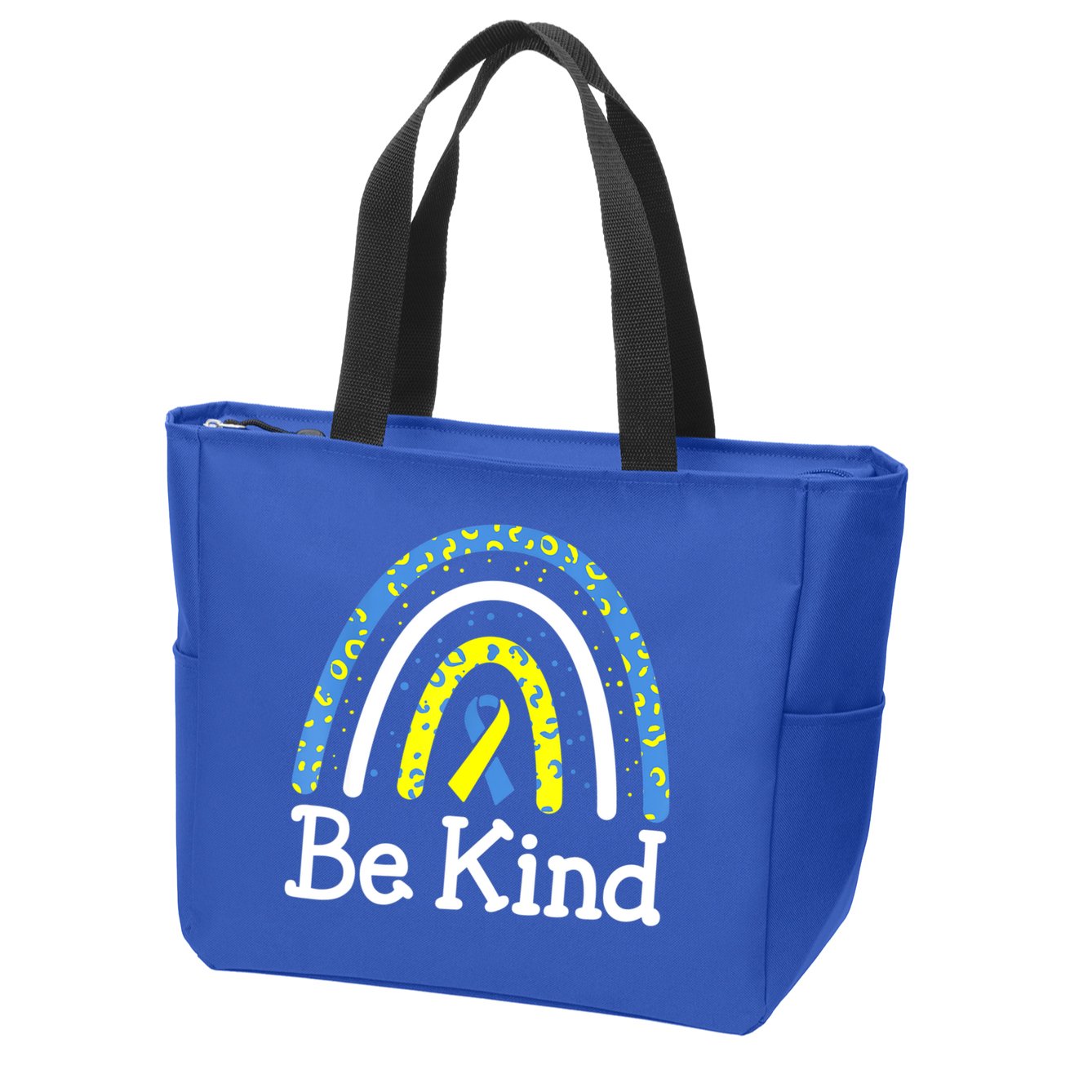 Be Kind Rainbow World Down Syndrome Awareness Day Zip Tote Bag