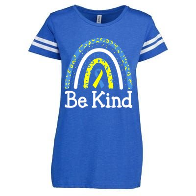 Be Kind Rainbow World Down Syndrome Awareness Day Enza Ladies Jersey Football T-Shirt