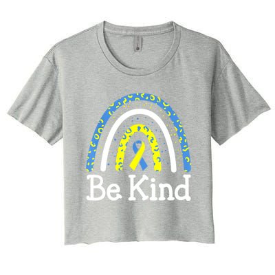 Be Kind Rainbow World Down Syndrome Awareness Day Women's Crop Top Tee