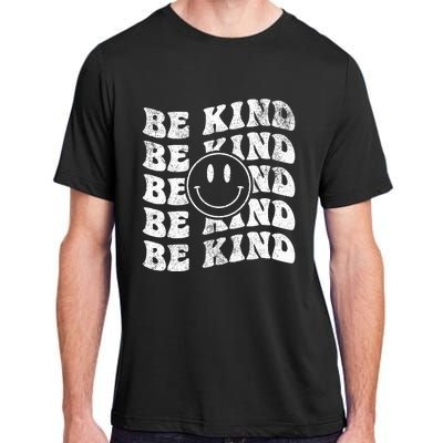 Be Kind Retro Happy Face Vintage Positivity Adult ChromaSoft Performance T-Shirt