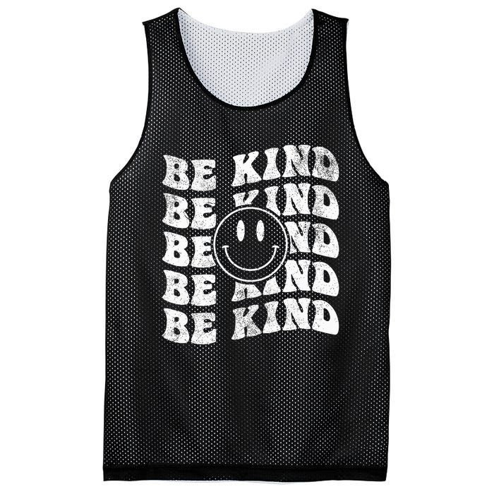 Be Kind Retro Happy Face Vintage Positivity Mesh Reversible Basketball Jersey Tank