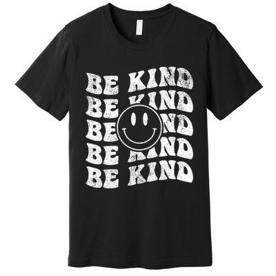 Be Kind Retro Happy Face Vintage Positivity Premium T-Shirt