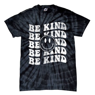 Be Kind Retro Happy Face Vintage Positivity Tie-Dye T-Shirt