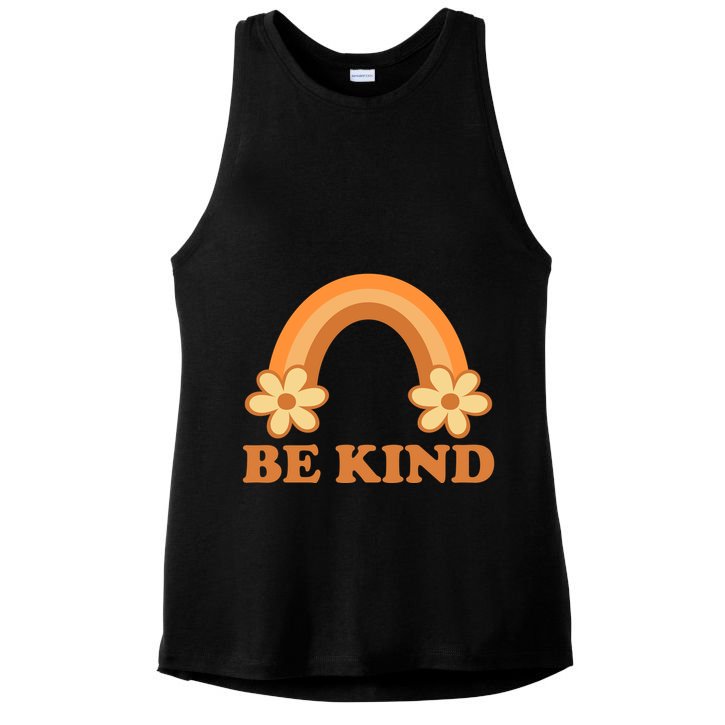 Be Kind Rainbow Retro Sunflower Ladies PosiCharge Tri-Blend Wicking Tank