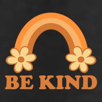 Be Kind Rainbow Retro Sunflower 7 Panel Mesh Trucker Snapback Hat