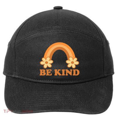 Be Kind Rainbow Retro Sunflower 7-Panel Snapback Hat