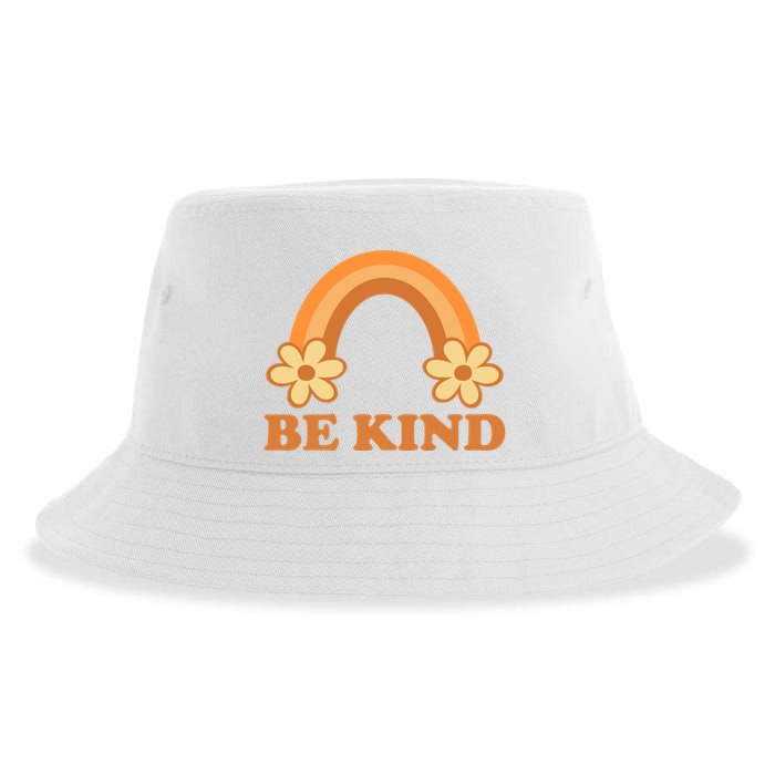 Be Kind Rainbow Retro Sunflower Sustainable Bucket Hat