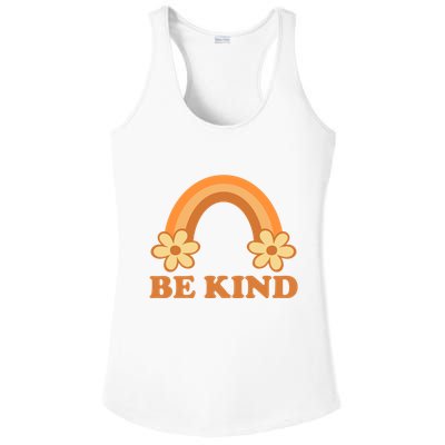 Be Kind Rainbow Retro Sunflower Ladies PosiCharge Competitor Racerback Tank