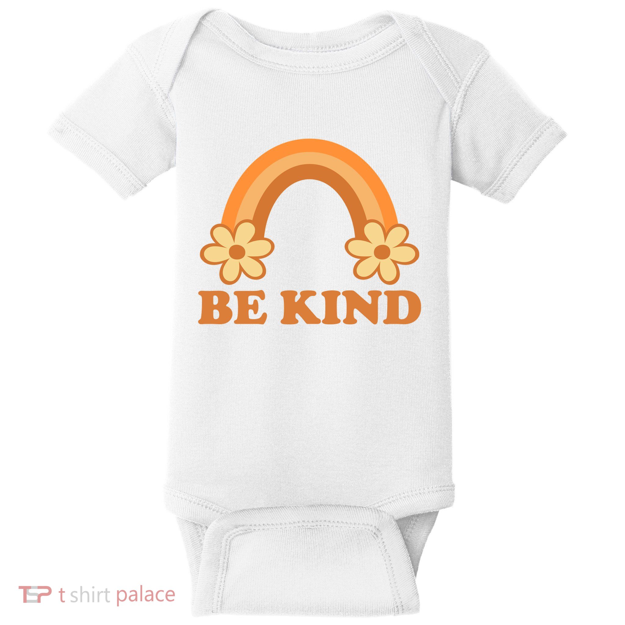 Be Kind Rainbow Retro Sunflower Baby Bodysuit