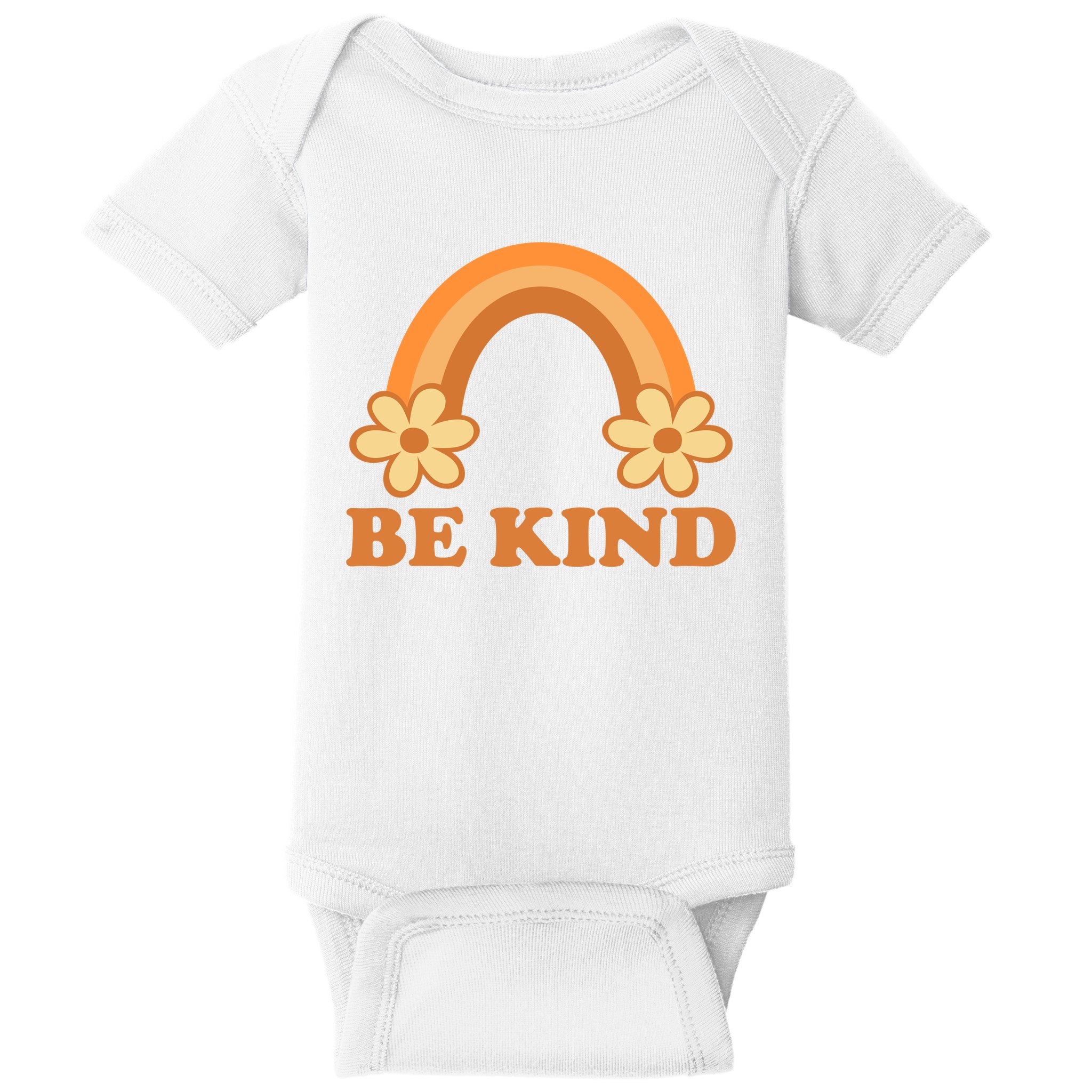 Be Kind Rainbow Retro Sunflower Baby Bodysuit