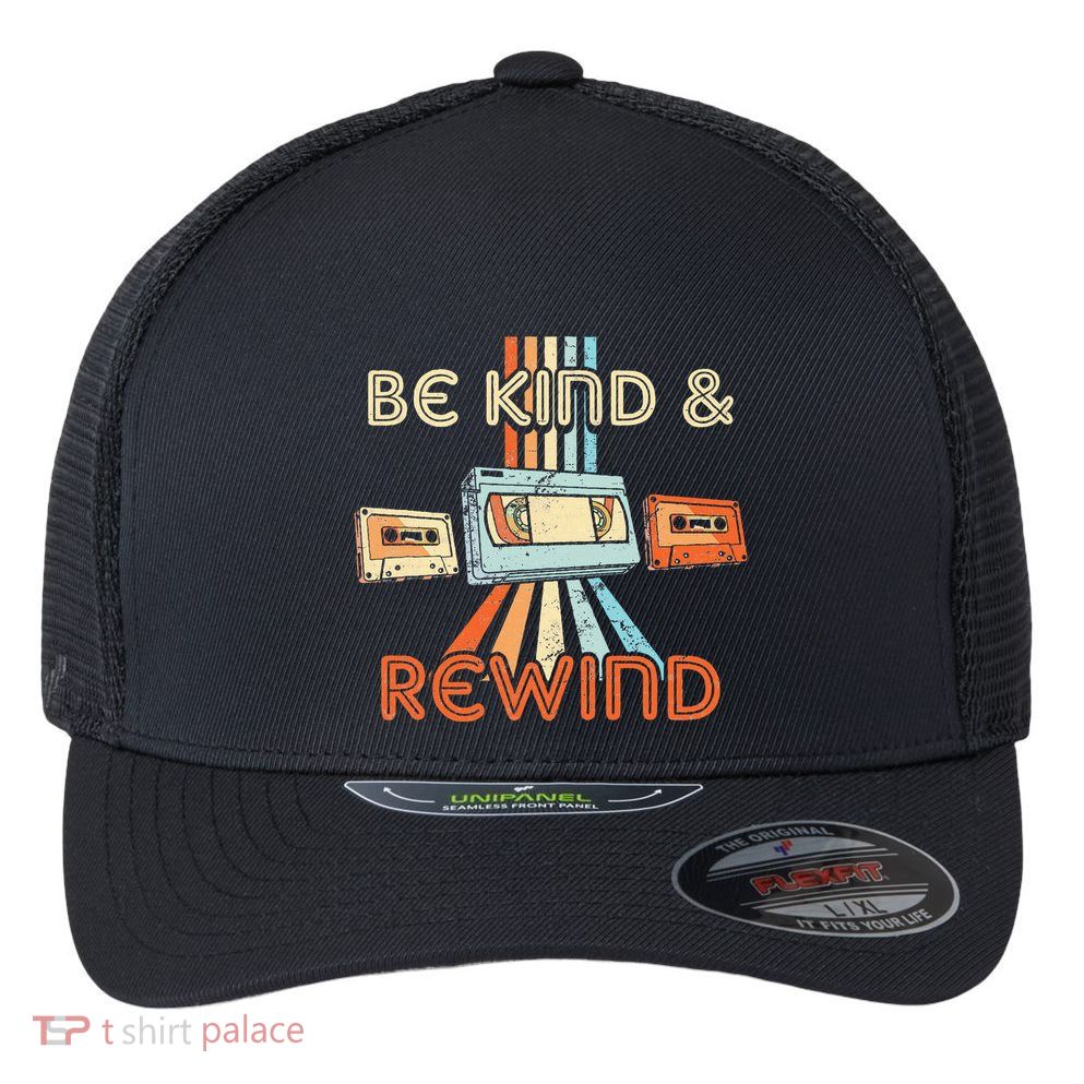 Be Kind & Rewind Vintage 90S Nostalgic 80S Throwback Flexfit Unipanel Trucker Cap