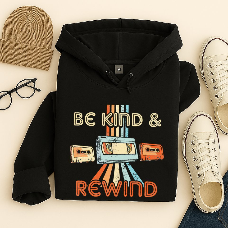 Be Kind & Rewind Vintage 90S Nostalgic 80S Throwback Hoodie
