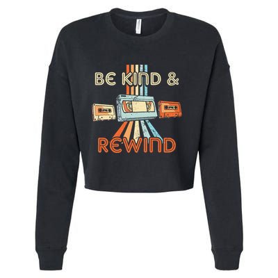 Be Kind & Rewind Vintage 90S Nostalgic 80S Throwback Cropped Pullover Crew