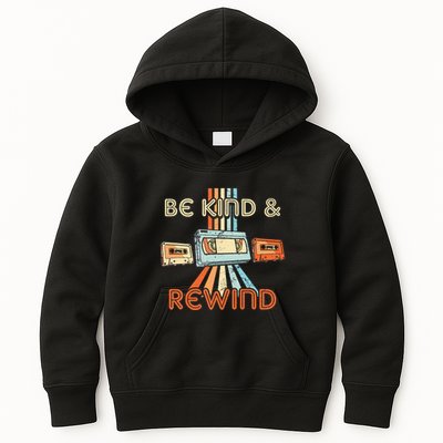 Be Kind & Rewind Vintage 90S Nostalgic 80S Throwback Kids Hoodie
