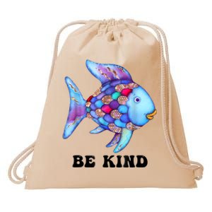 Be Kind Rainbow Fish Teacher Life Teaching Back To School Drawstring Bag