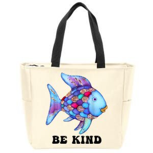 Be Kind Rainbow Fish Teacher Life Teaching Back To School Zip Tote Bag