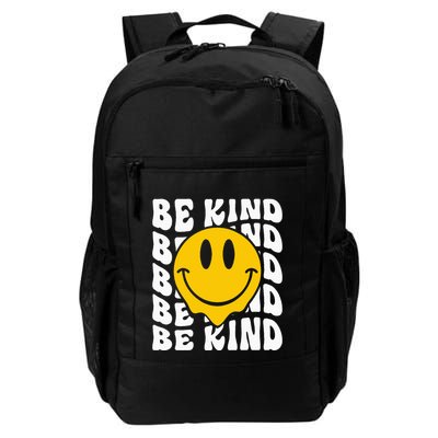 Be Kind Retro Groovy Cute Smile Happy Face Orange Unity Day Daily Commute Backpack
