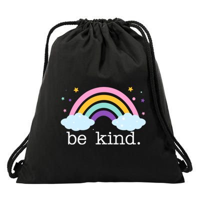 Be Kind Rainbow Star Colorful Cute Drawstring Bag
