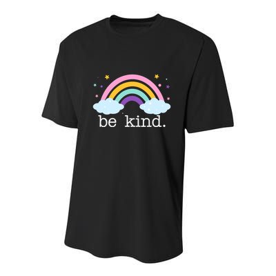 Be Kind Rainbow Star Colorful Cute Youth Performance Sprint T-Shirt