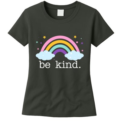 Be Kind Rainbow Star Colorful Cute Womens T-Shirt