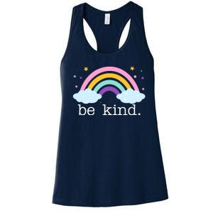 Be Kind Rainbow Star Colorful Cute Women's Racerback Tank