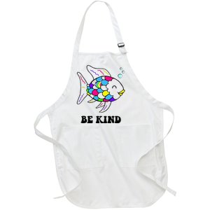 Be Kind Rainbow Fish Teacher Life Teaching Back To School Full-Length Apron With Pockets