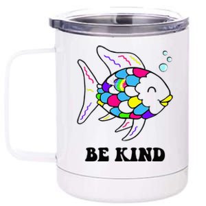 Be Kind Rainbow Fish Teacher Life Teaching Back To School 12 oz Stainless Steel Tumbler Cup