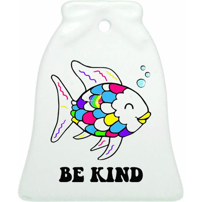 Be Kind Rainbow Fish Teacher Life Teaching Back To School Ceramic Bell Ornament