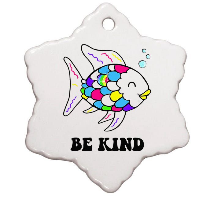 Be Kind Rainbow Fish Teacher Life Teaching Back To School Ceramic Star Ornament