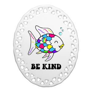 Be Kind Rainbow Fish Teacher Life Teaching Back To School Ceramic Oval Ornament