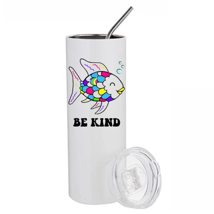 Be Kind Rainbow Fish Teacher Life Teaching Back To School Stainless Steel Tumbler