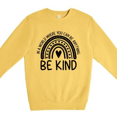 Be Kind Rainbow Orange Unity Day Anti Bullying Premium Crewneck Sweatshirt