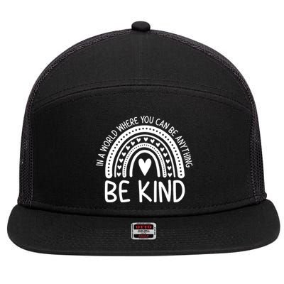 Be Kind Rainbow Orange Unity Day Anti Bullying 7 Panel Mesh Trucker Snapback Hat