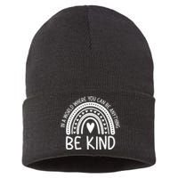 Be Kind Rainbow Orange Unity Day Anti Bullying Sustainable Knit Beanie