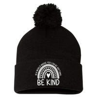 Be Kind Rainbow Orange Unity Day Anti Bullying Pom Pom 12in Knit Beanie