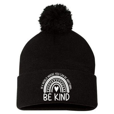 Be Kind Rainbow Orange Unity Day Anti Bullying Pom Pom 12in Knit Beanie