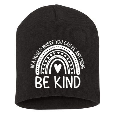 Be Kind Rainbow Orange Unity Day Anti Bullying Short Acrylic Beanie