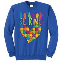 Be Kind Sign Language Heart Puzzle Piece Teachers Asl Autism Meaningful Gift Sweatshirt