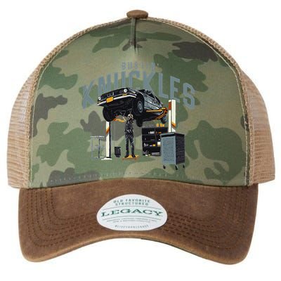 Bustin Knuckles Skeleton Auto Mechanic Humor Legacy Tie Dye Trucker Hat