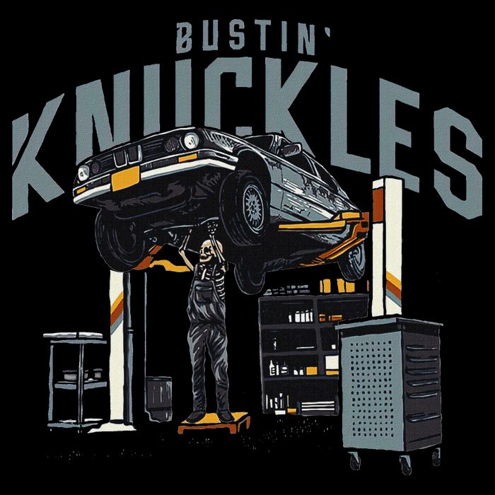 Bustin Knuckles Skeleton Auto Mechanic Humor City Backpack