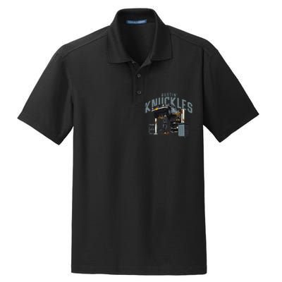 Bustin Knuckles Skeleton Auto Mechanic Humor Dry Zone Grid Polo