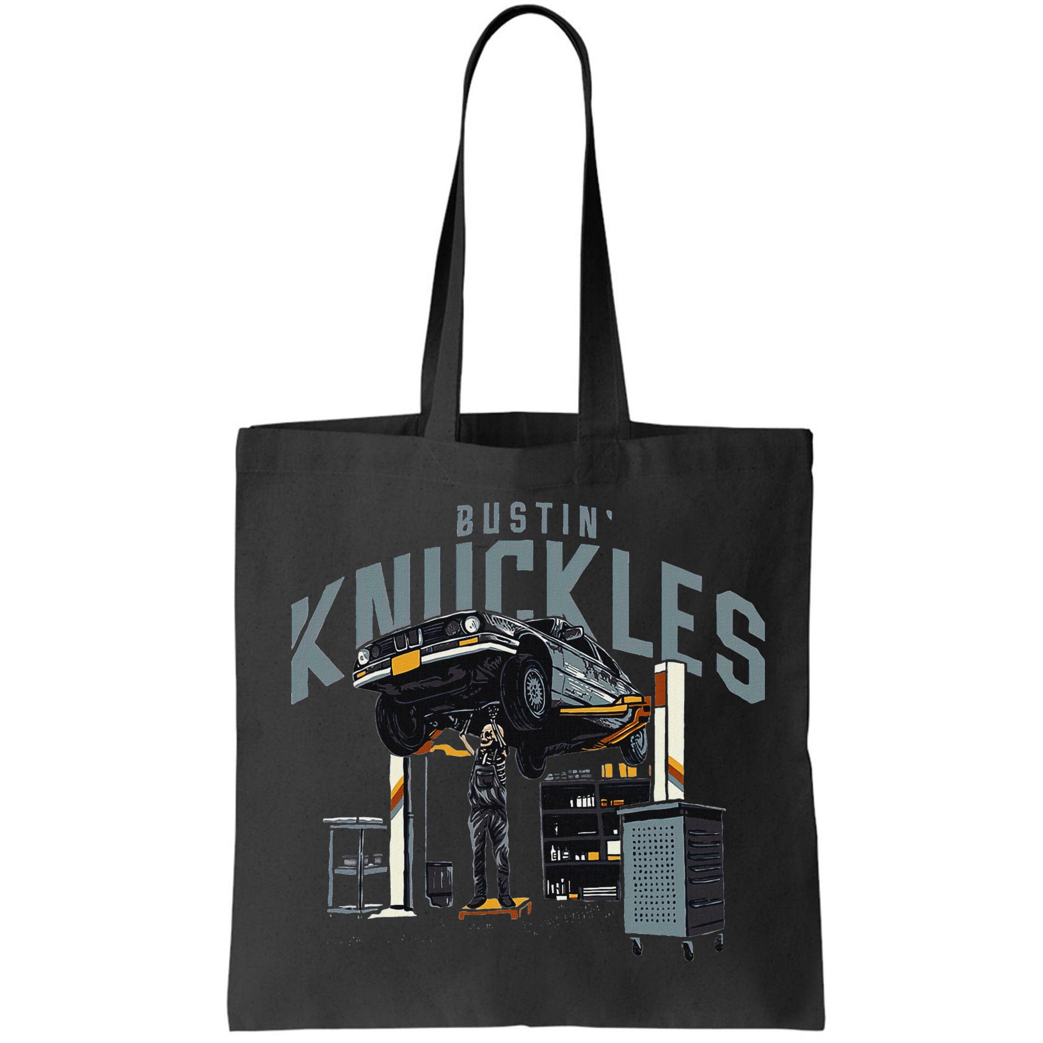 Bustin Knuckles Skeleton Auto Mechanic Humor Bag