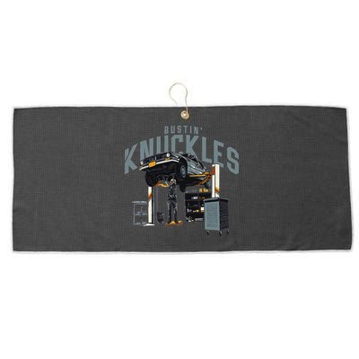 Bustin Knuckles Skeleton Auto Mechanic Humor Large Microfiber Waffle Golf Towel