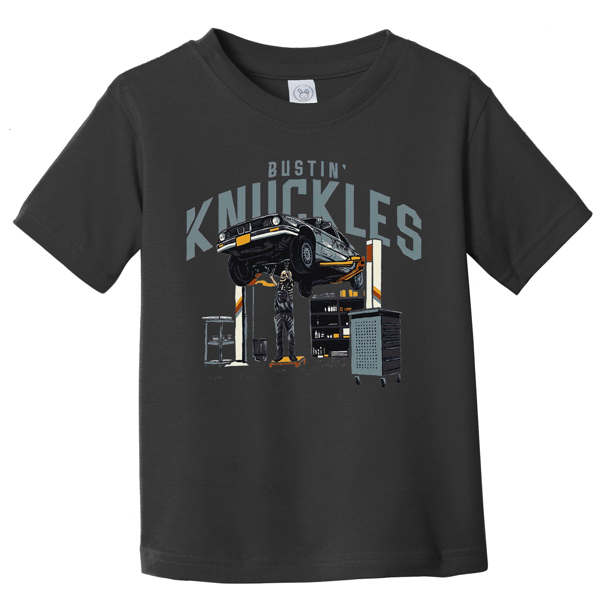 Bustin Knuckles Skeleton Auto Mechanic Humor Toddler T-Shirt