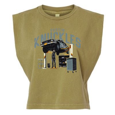 Bustin Knuckles Skeleton Auto Mechanic Humor Garment-Dyed Women's Muscle Tee